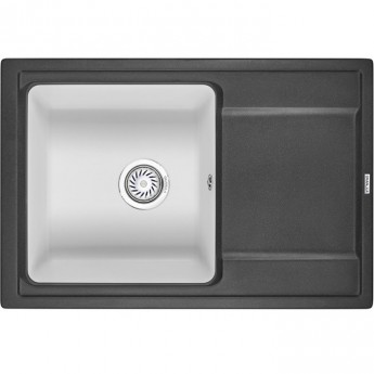 Кухонная мойка GRANULA HIBRID HI-74 чёрный/арктик Кухонная мойка GRANULA HIBRID HI-74 чёрный/арктик