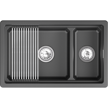 Кухонная мойка GRANULA KS-7304iU черный металлик кварц