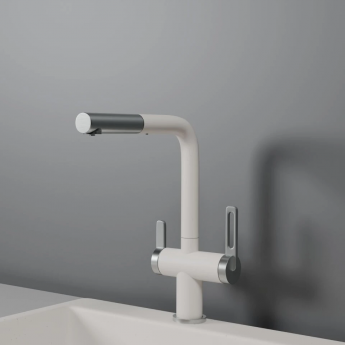 Смеситель для кухни GRANULA GR-8170 арктик (белый) с выдвижным изливом Смеситель для кухни GRANULA GR-8170 арктик (белый) с выдвижным изливом