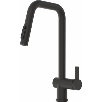 Смеситель кухонный GRANULA KS-7273 черный матовый, сталь